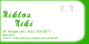 miklos niki business card